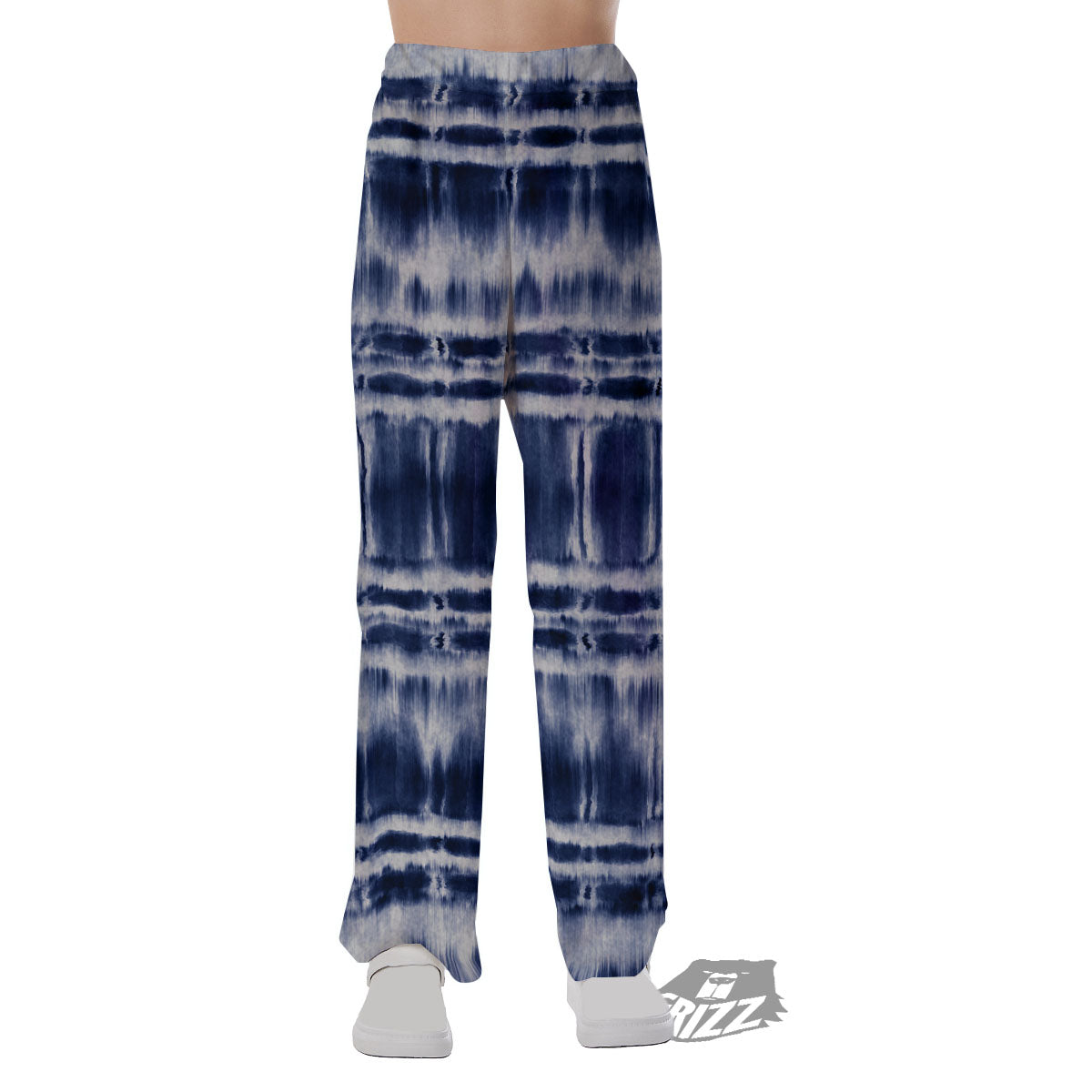 Shibori Indigo Dye Print Pajama Pants-grizzshop