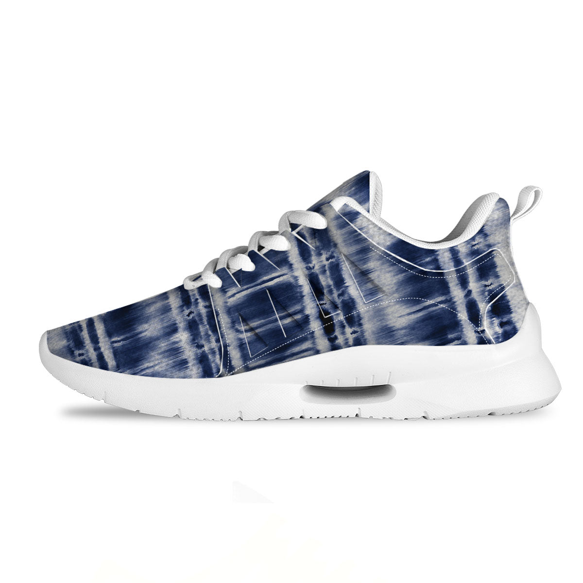 Shibori Indigo Dye Print Tennis Shoes-grizzshop
