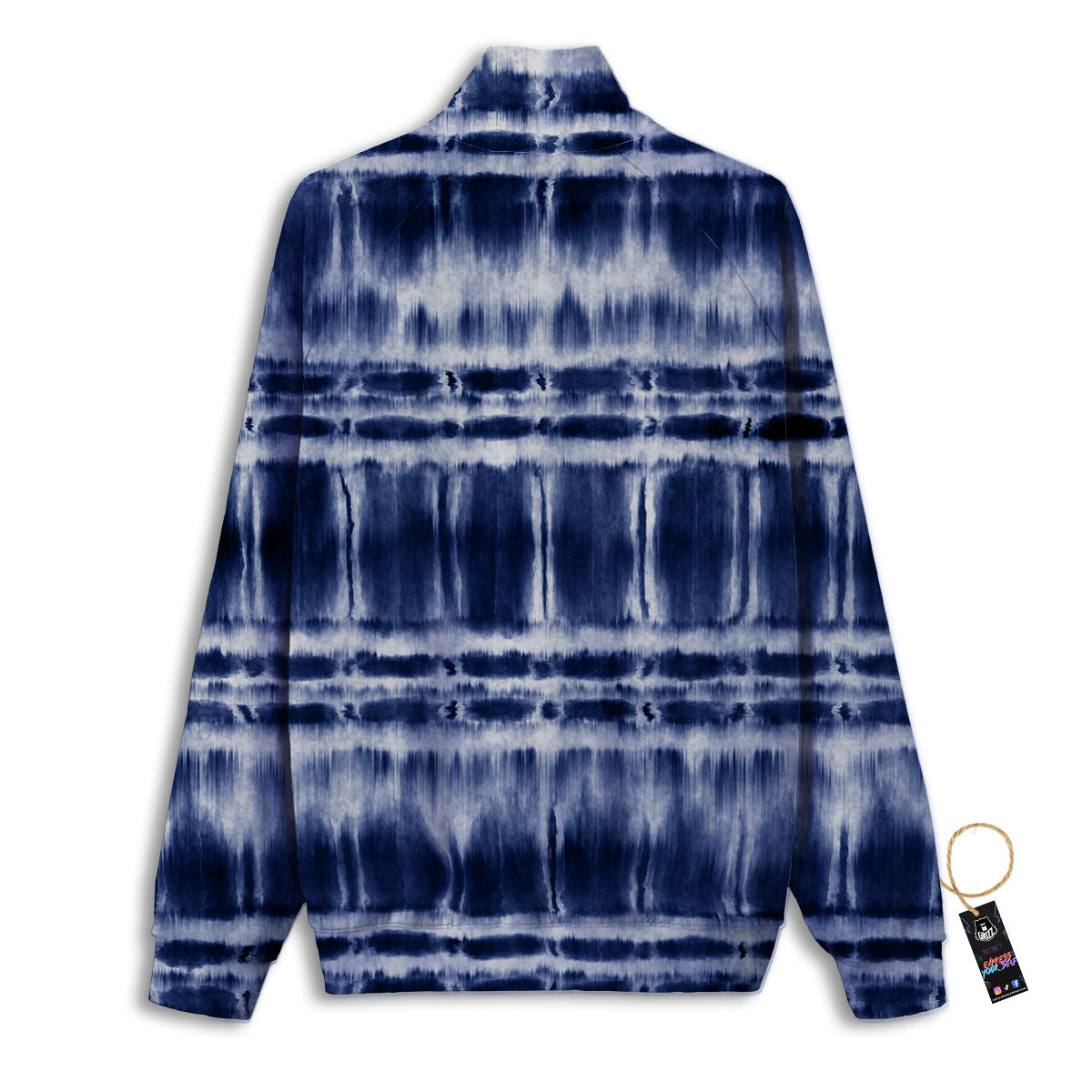 Shibori Indigo Dye Print Track Jacket-grizzshop