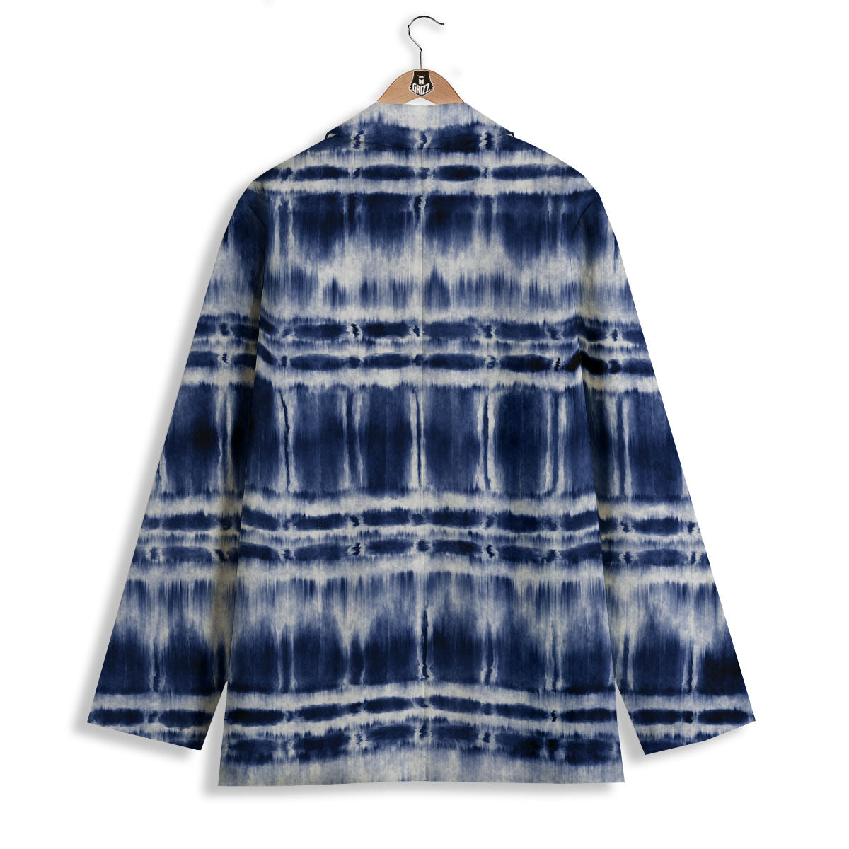 Shibori Indigo Dye Print Women's Blazer-grizzshop