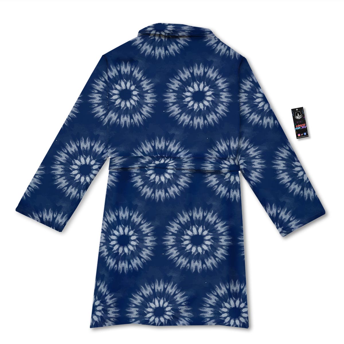 Shibori Print Pattern Bathrobe-grizzshop