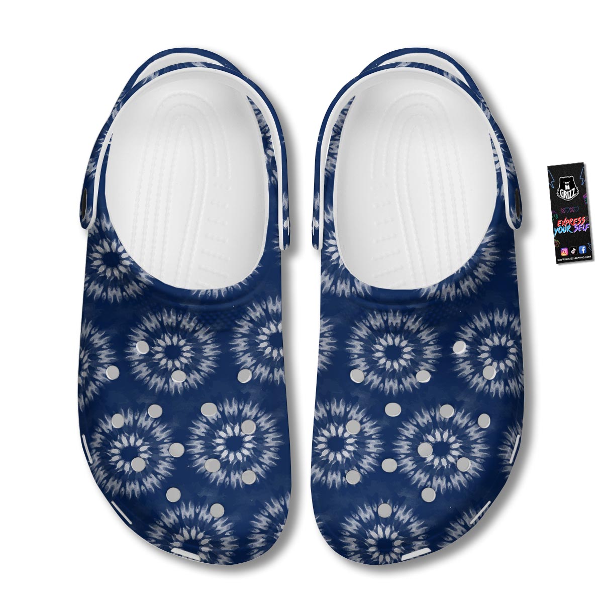Shibori Print Pattern Clog-grizzshop