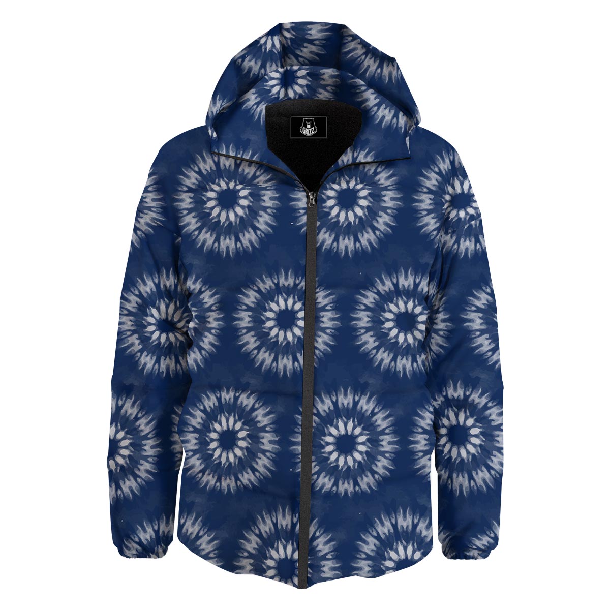 Shibori Print Pattern Down Jacket-grizzshop