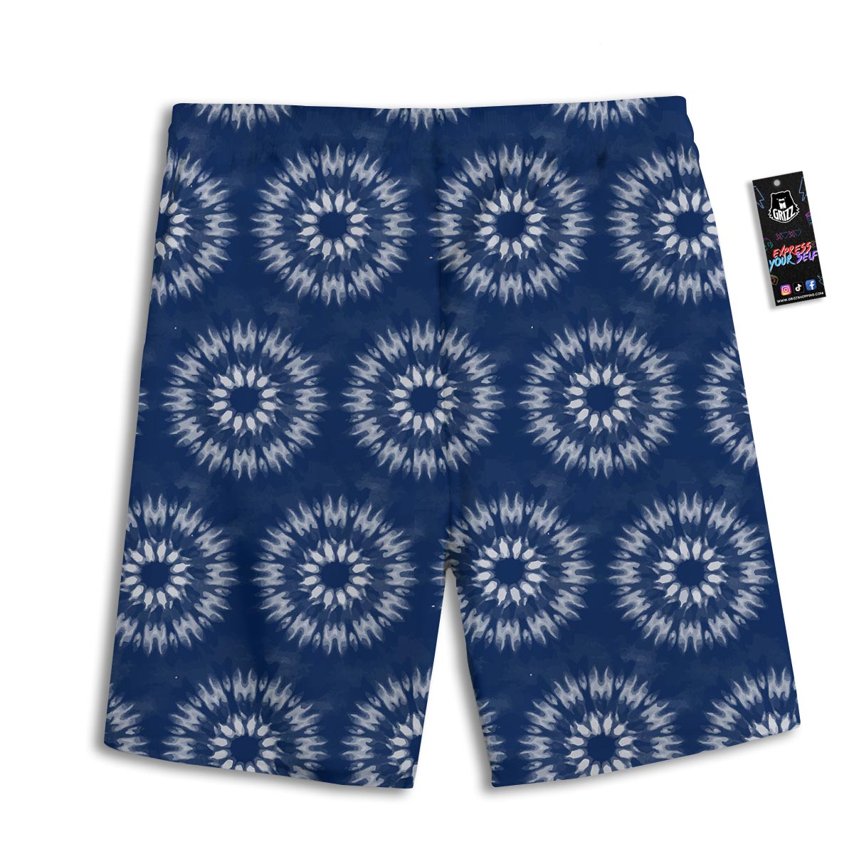 Shibori Print Pattern Men's Athletic Shorts
