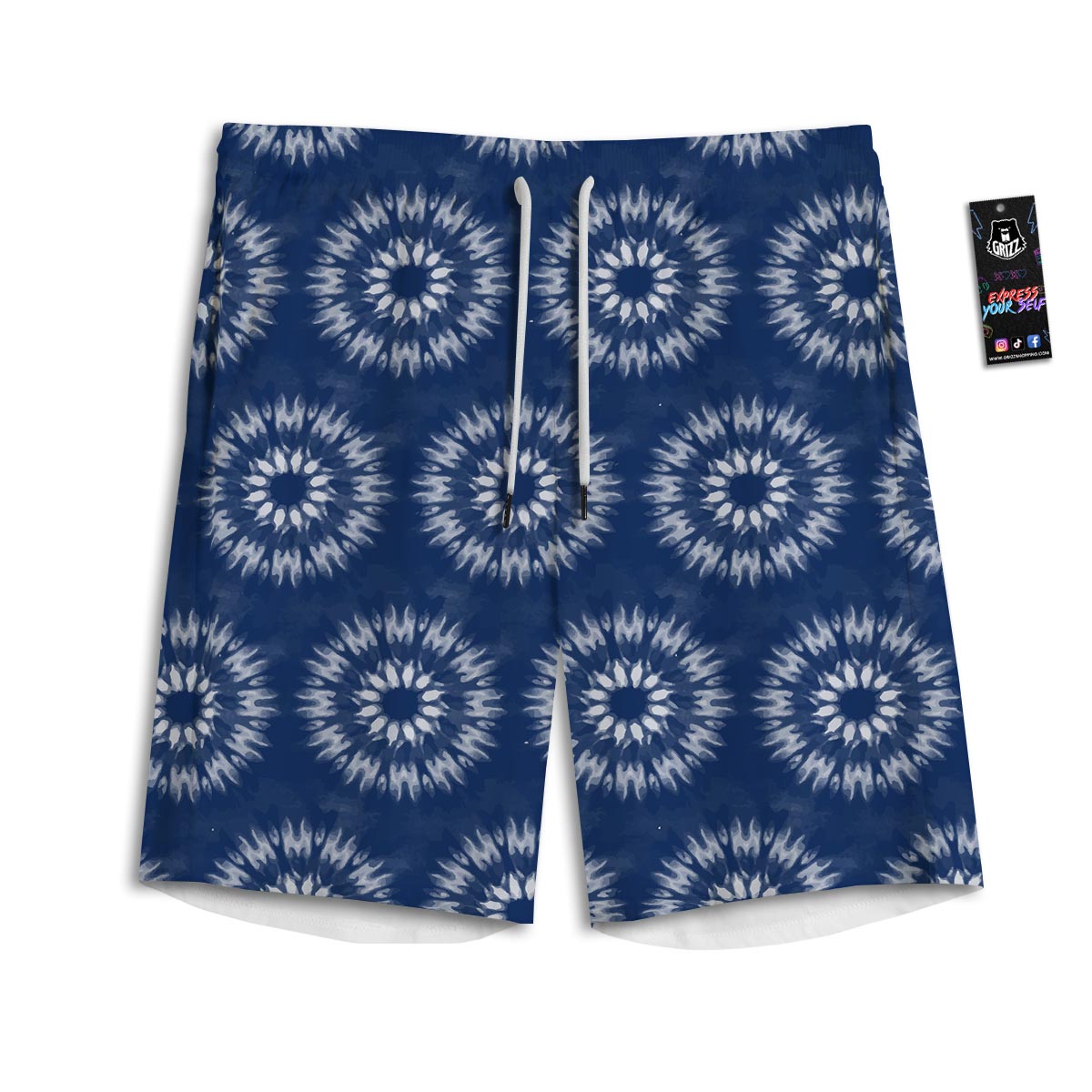 Shibori Print Pattern Men's Athletic Shorts