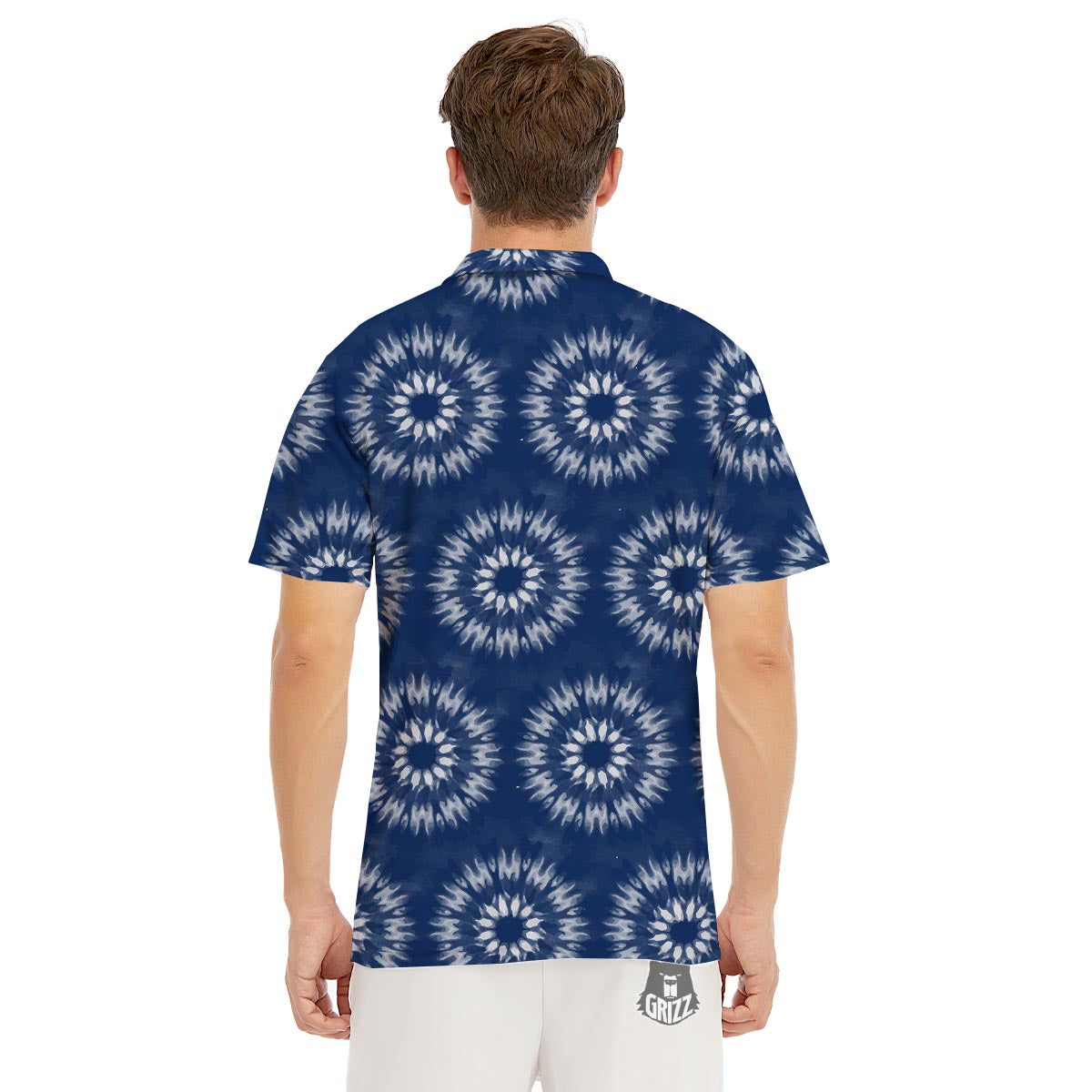Shibori Print Pattern Men's Golf Shirts-grizzshop