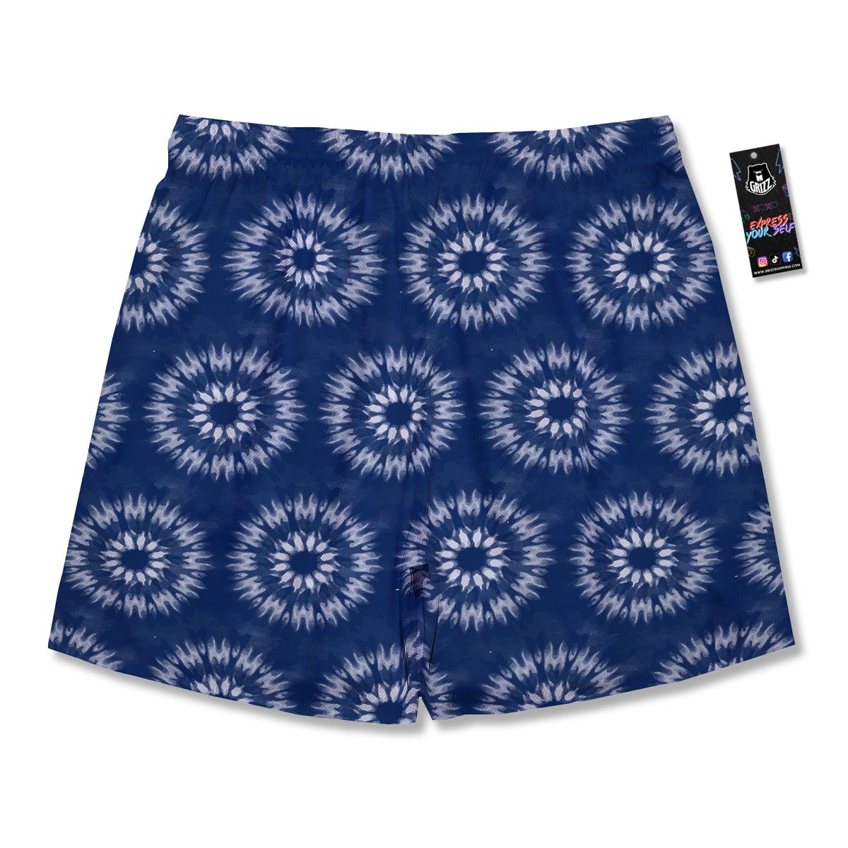 Shibori Print Pattern Men's Running Shorts-grizzshop