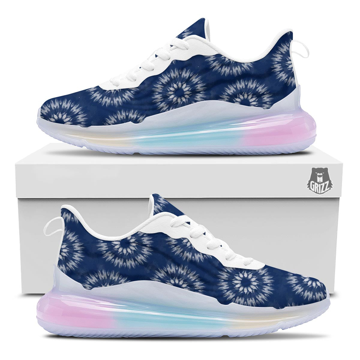 Shibori Print Pattern Running Sneakers-grizzshop