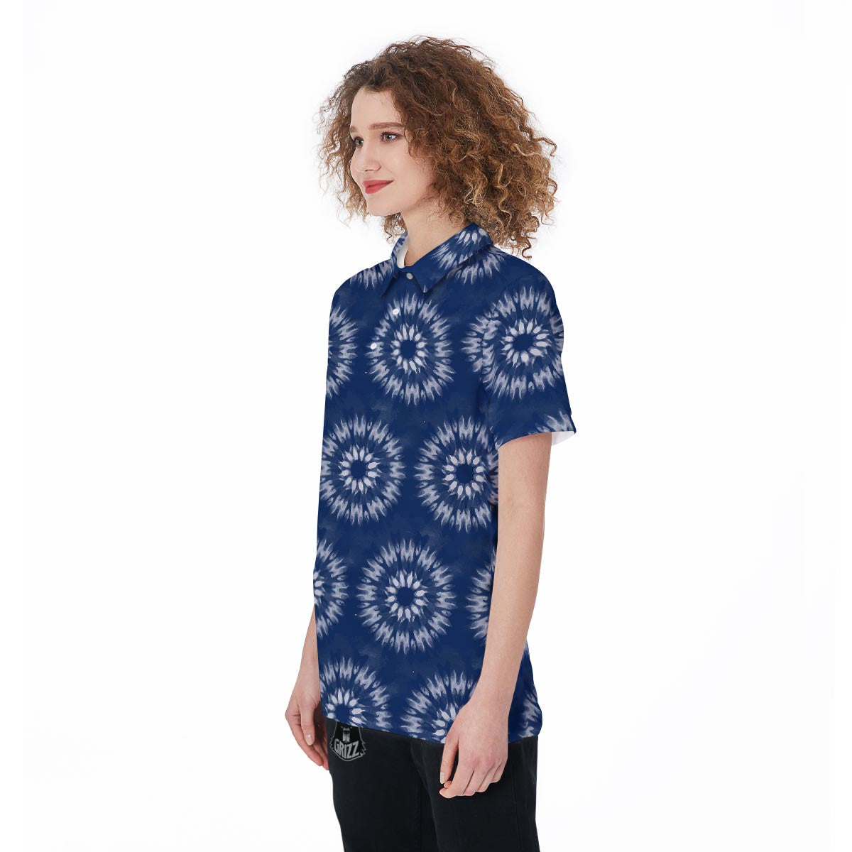 Shibori Print Pattern Women's Golf Shirts-grizzshop