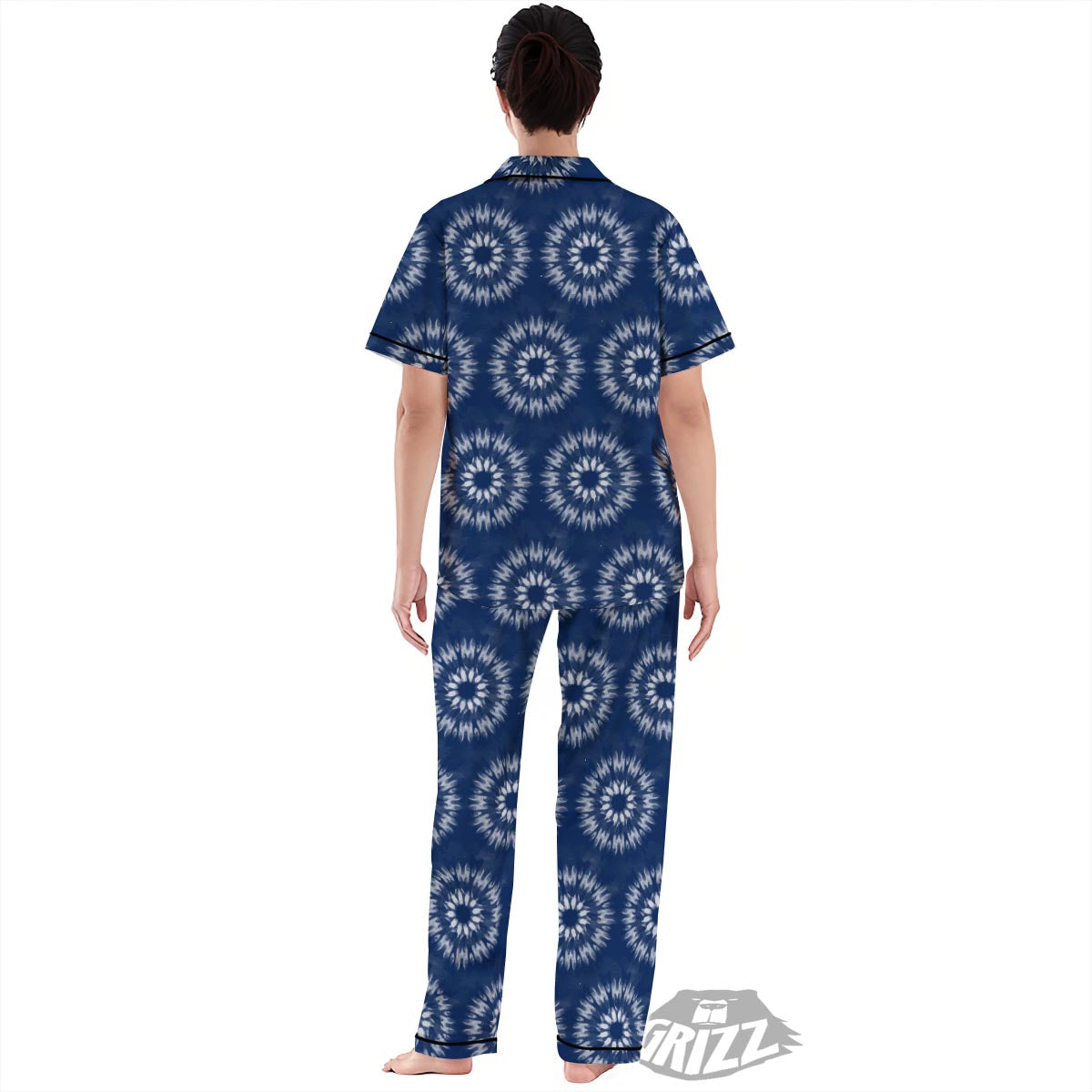 Shibori Print Pattern Women's Pajamas Set-grizzshop