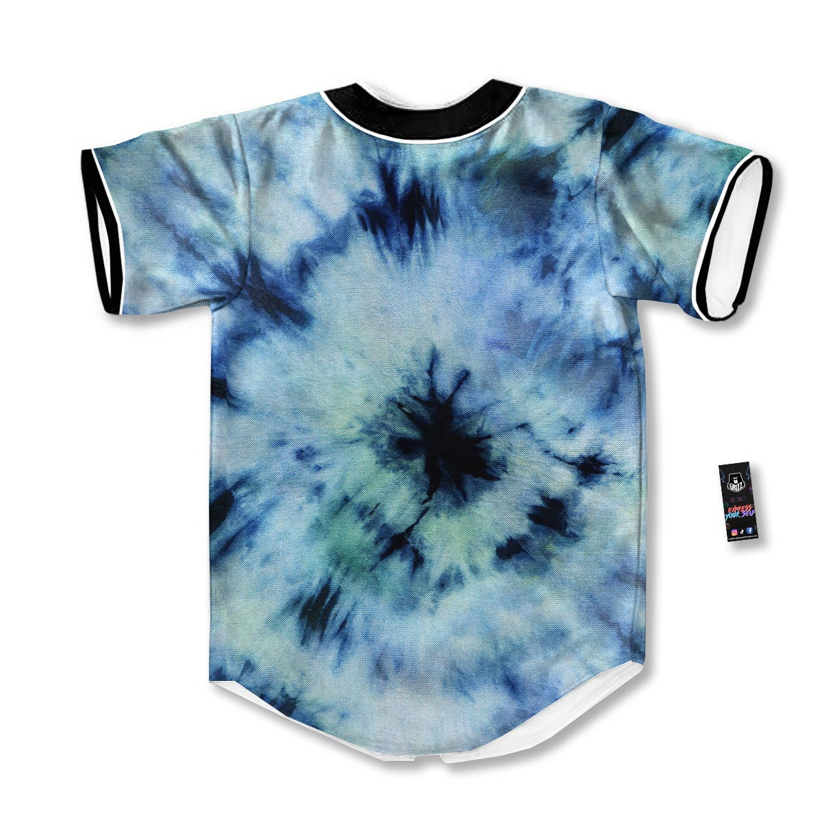 Shibori Tie Dye Print Baseball Jersey-grizzshop