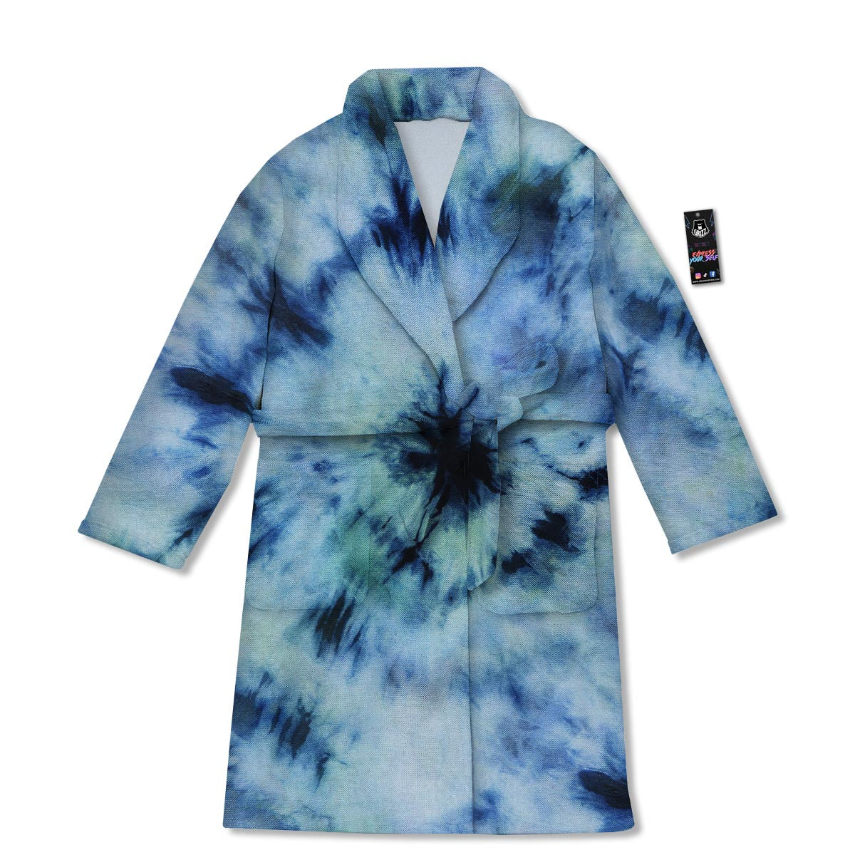 Shibori Tie Dye Print Bathrobe-grizzshop