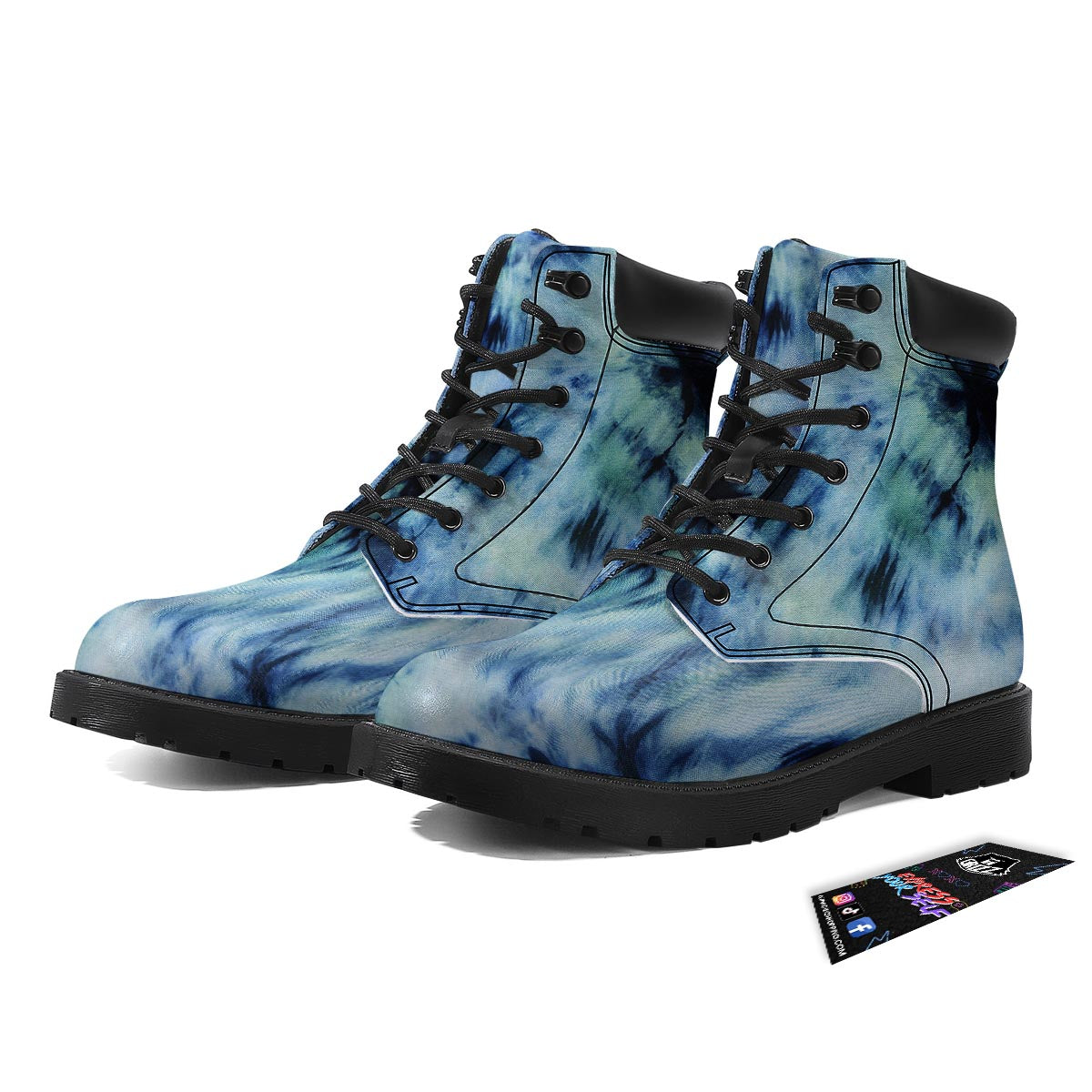 Shibori Tie Dye Print Boots-grizzshop