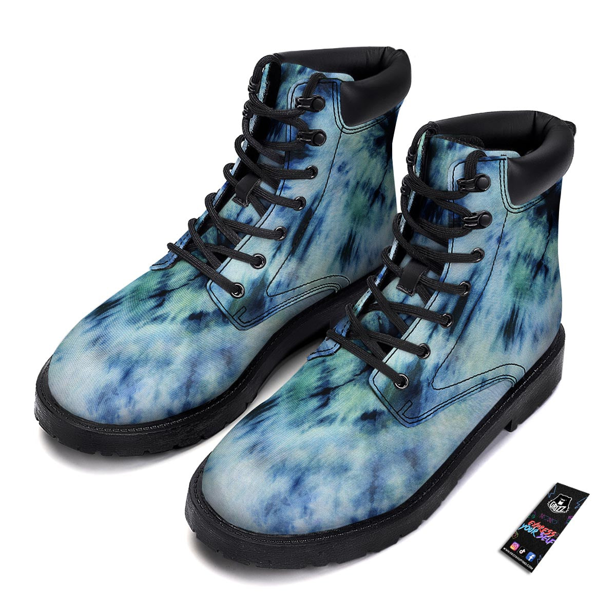 Shibori Tie Dye Print Boots-grizzshop