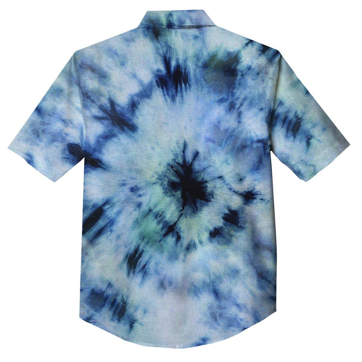 Shibori Tie Dye Print Button Up Shirt-grizzshop