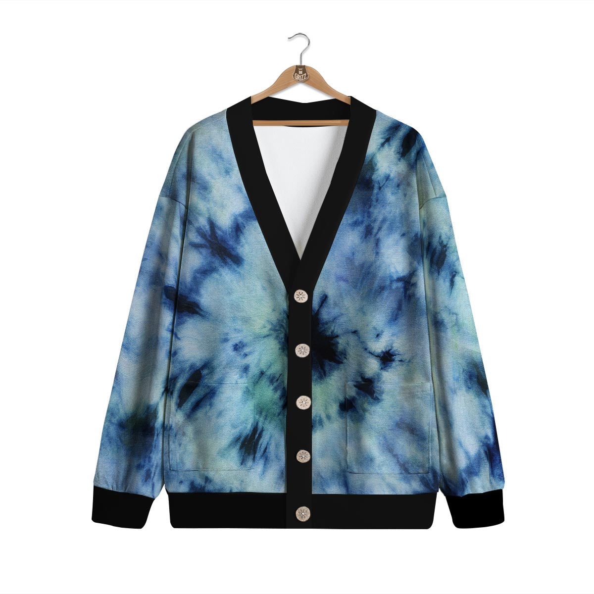Shibori Tie Dye Print Cardigan-grizzshop