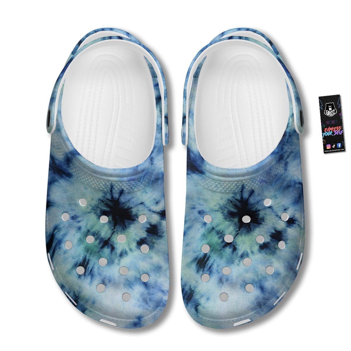 Shibori Tie Dye Print Clog-grizzshop
