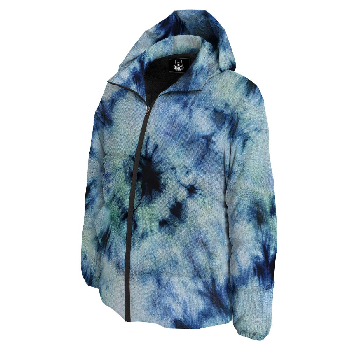 Shibori Tie Dye Print Down Jacket-grizzshop