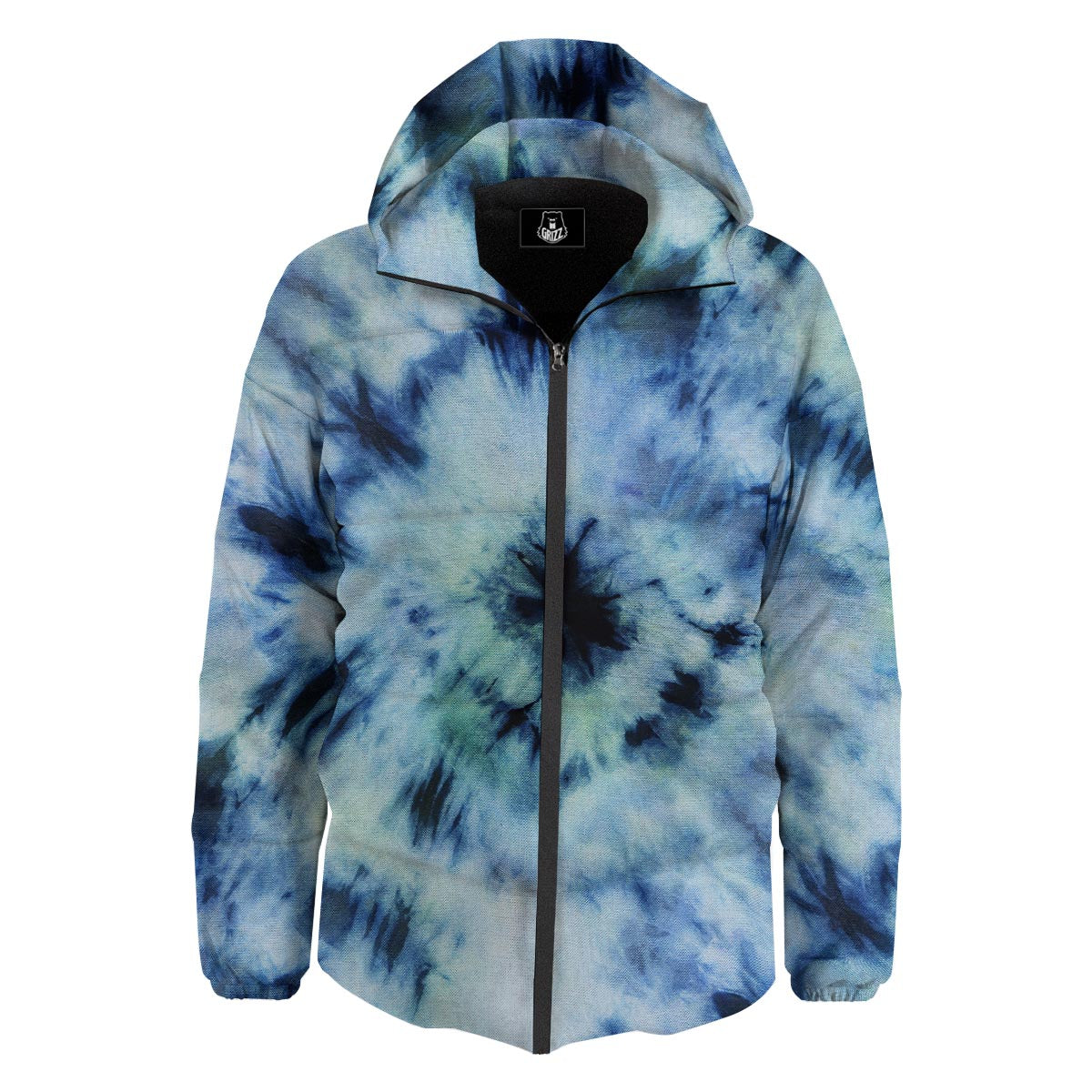 Shibori Tie Dye Print Down Jacket-grizzshop
