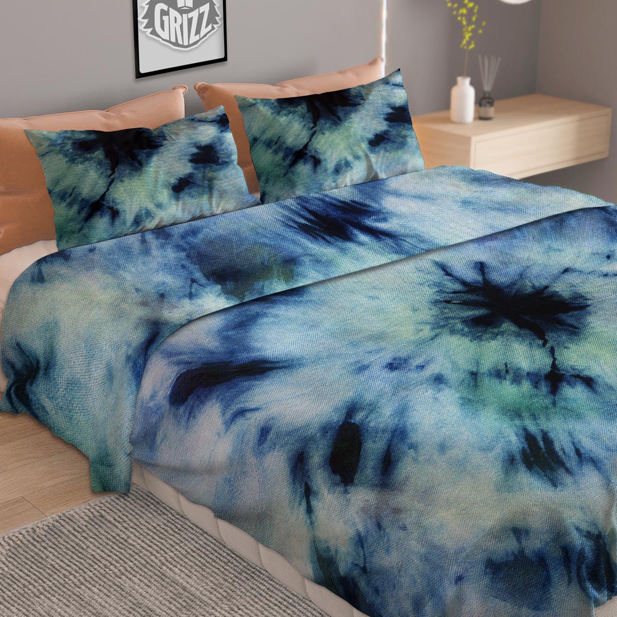 Shibori Tie Dye Print Duvet Cover Bedding Set
