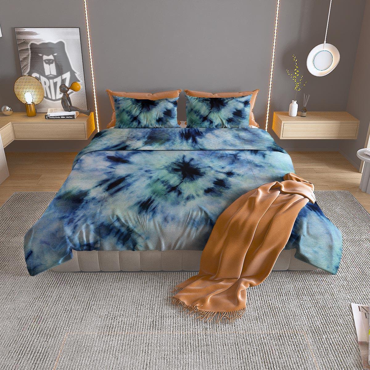 Shibori Tie Dye Print Duvet Cover Bedding Set