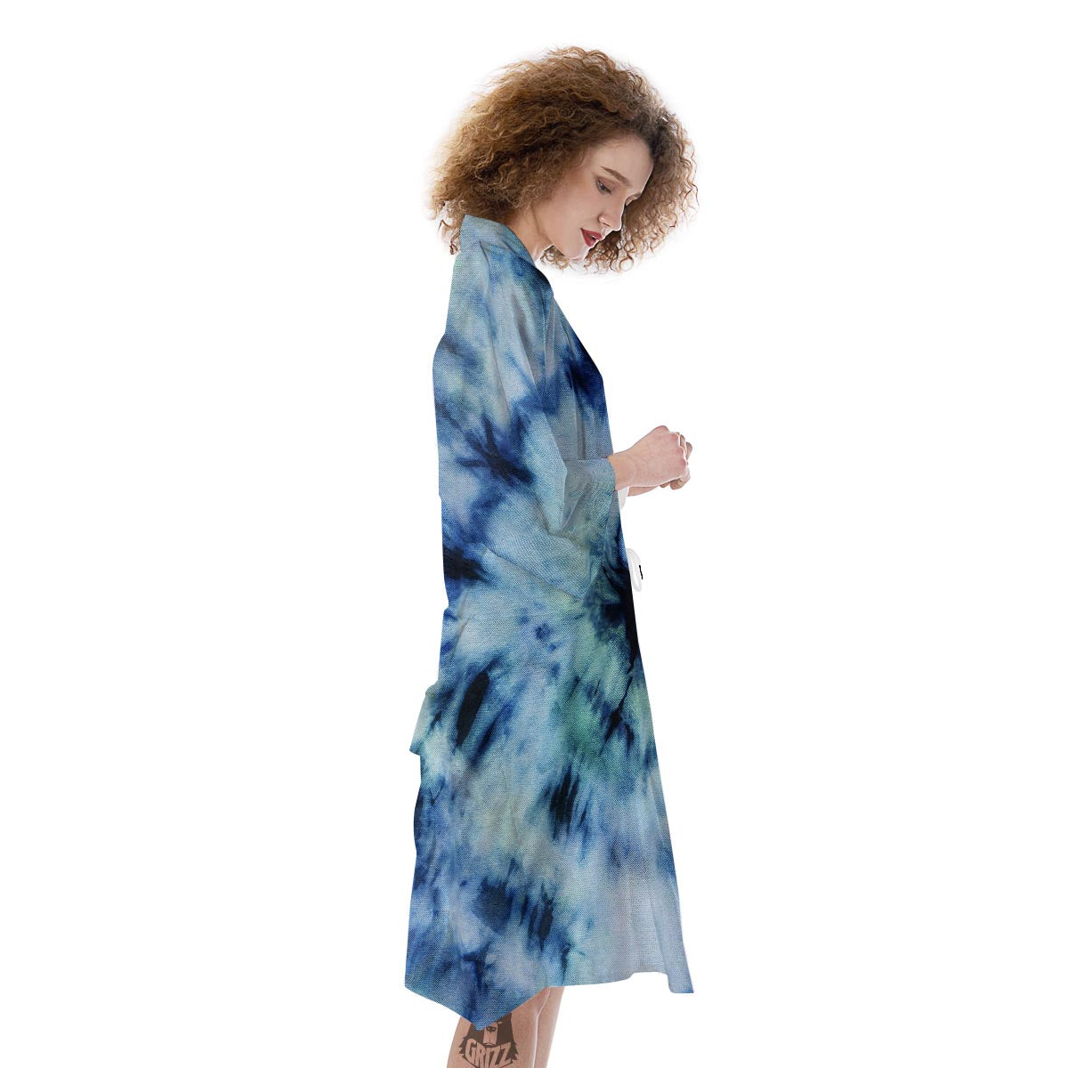 Shibori Tie Dye Print Kimono-grizzshop