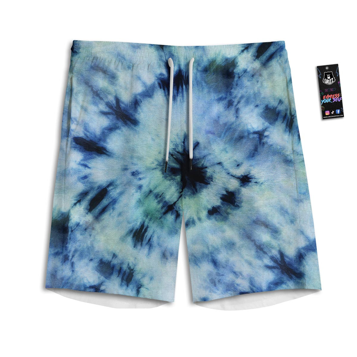Shibori Tie Dye Print Men's Athletic Shorts