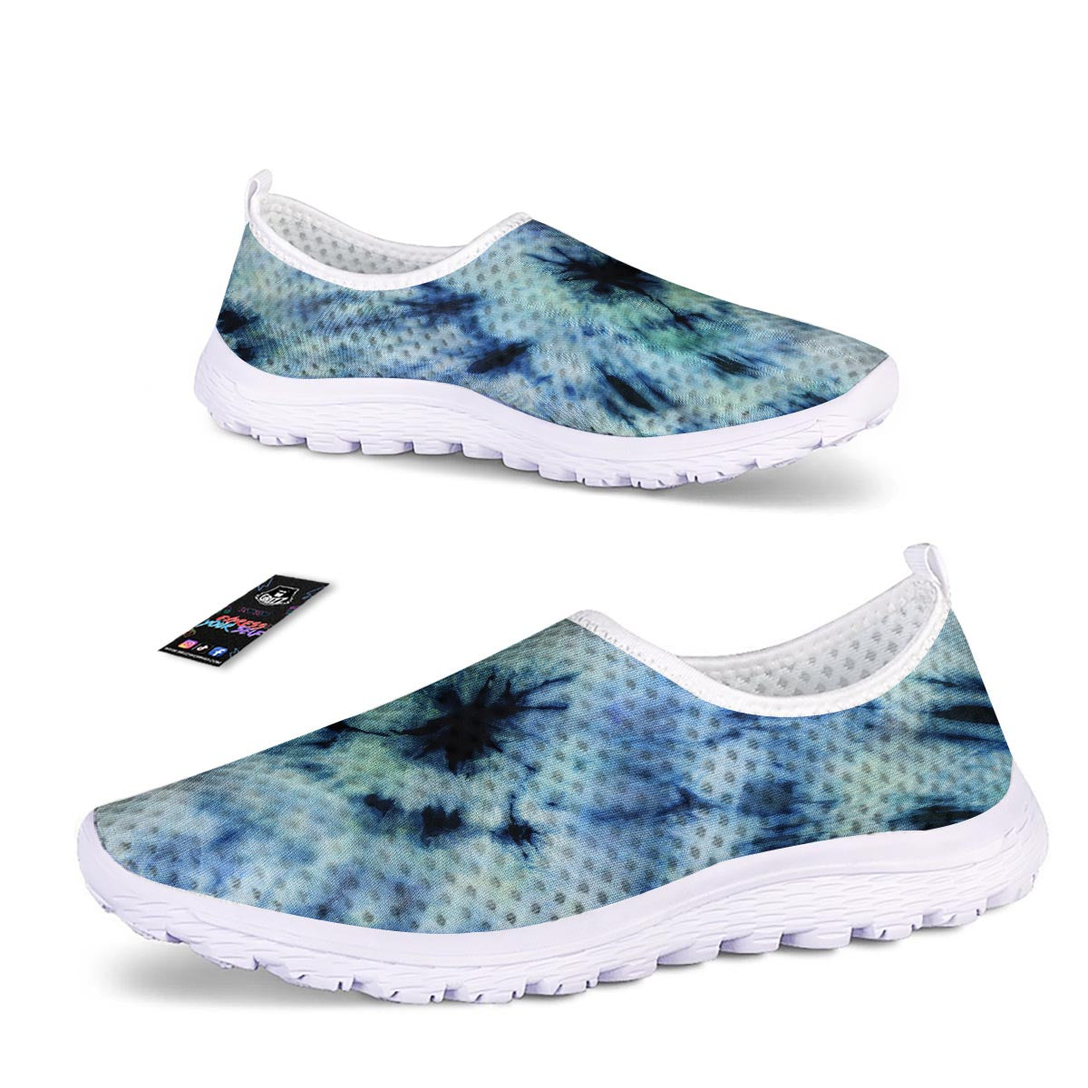 Shibori Tie Dye Print Nurse Shoes-grizzshop