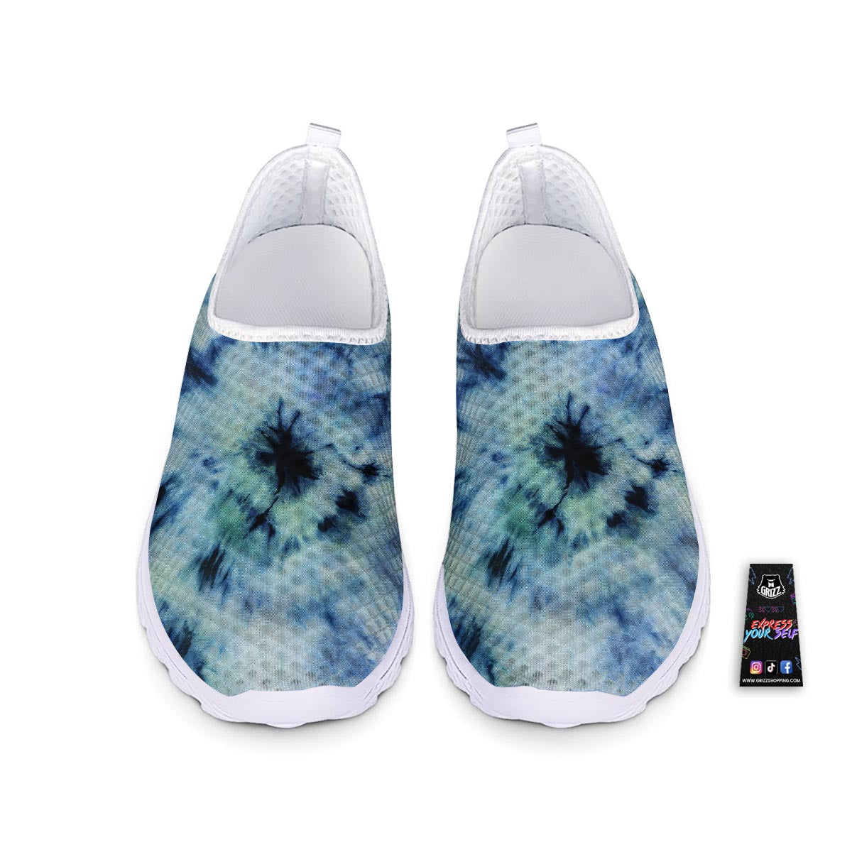 Shibori Tie Dye Print Nurse Shoes-grizzshop