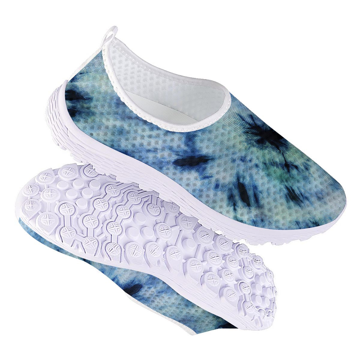 Shibori Tie Dye Print Nurse Shoes-grizzshop
