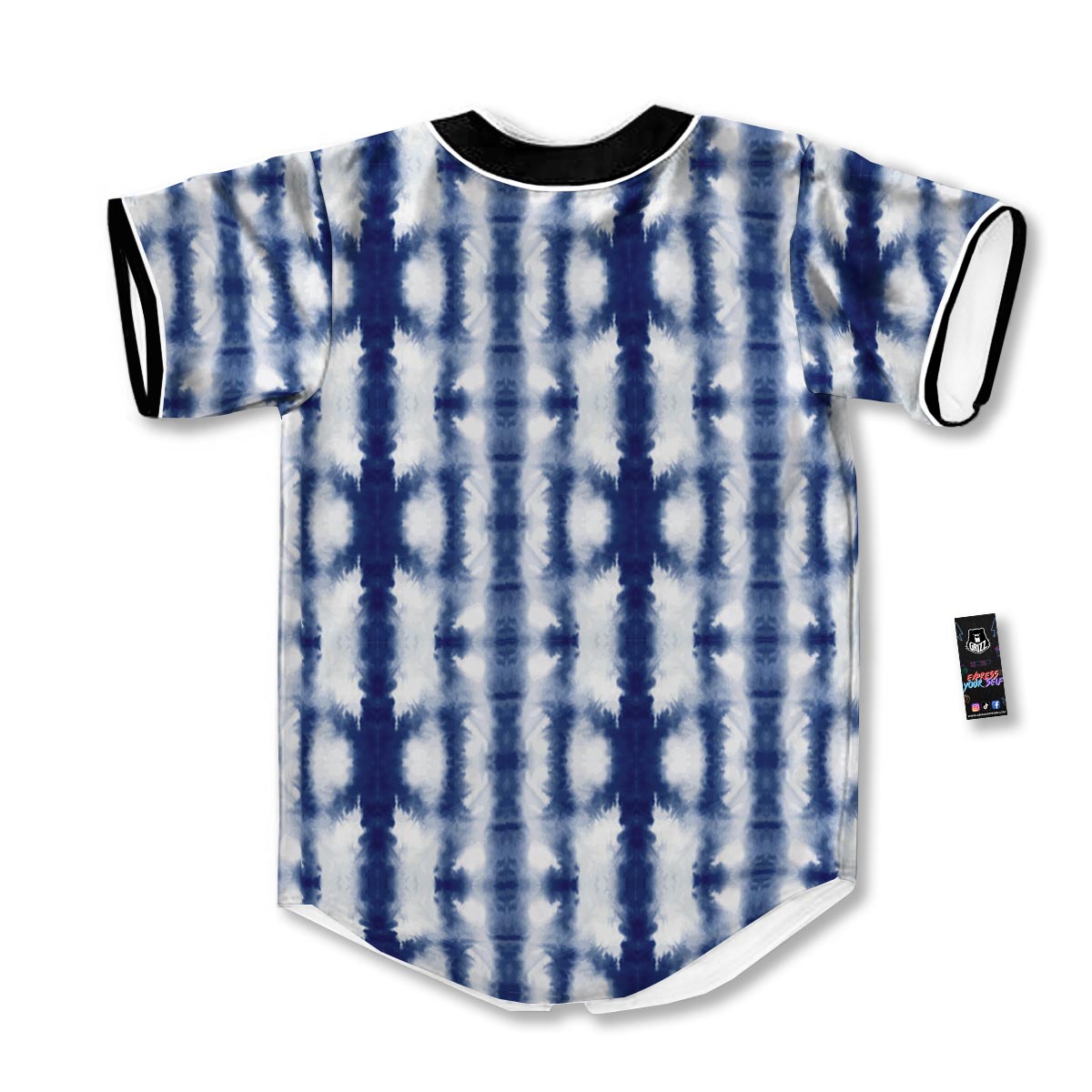 Shibori Tie Dye Print Pattern Baseball Jersey-grizzshop