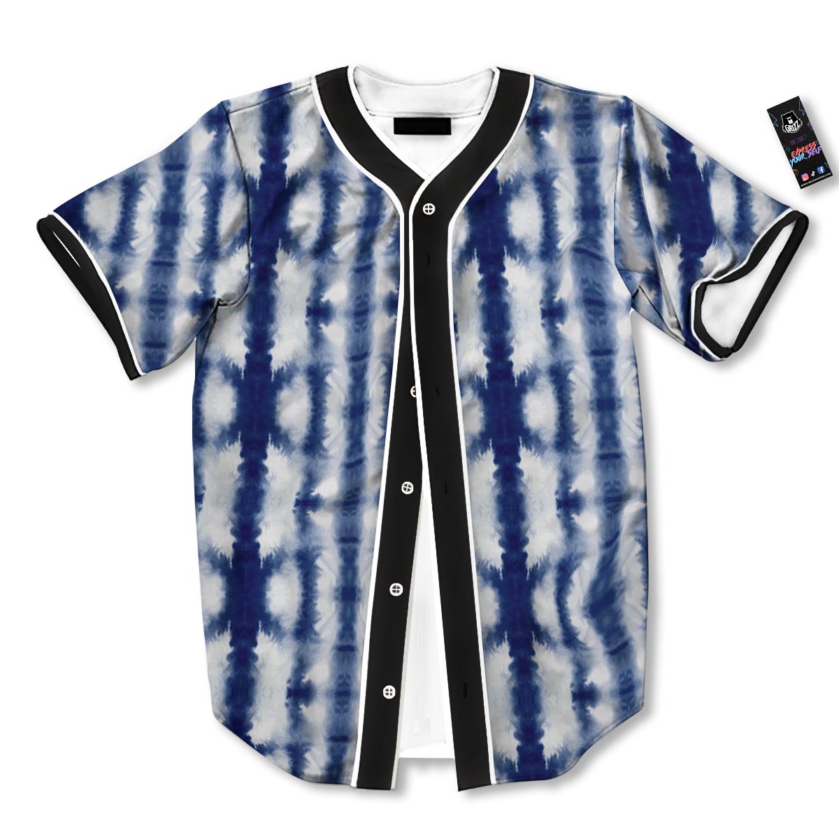 Shibori Tie Dye Print Pattern Baseball Jersey-grizzshop