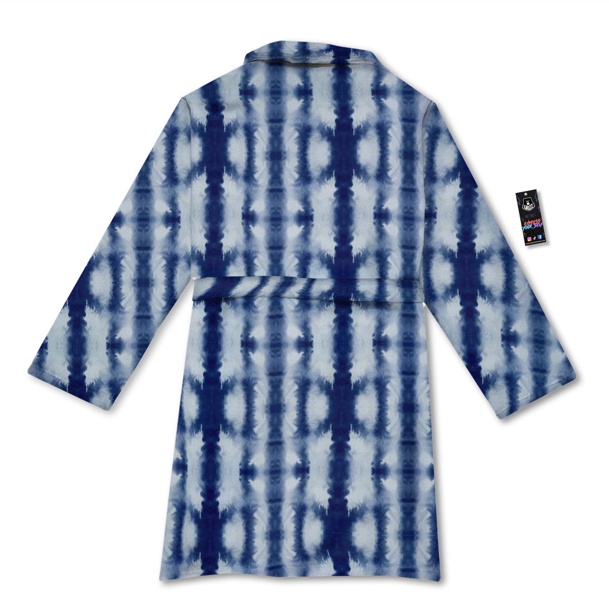 Shibori Tie Dye Print Pattern Bathrobe-grizzshop