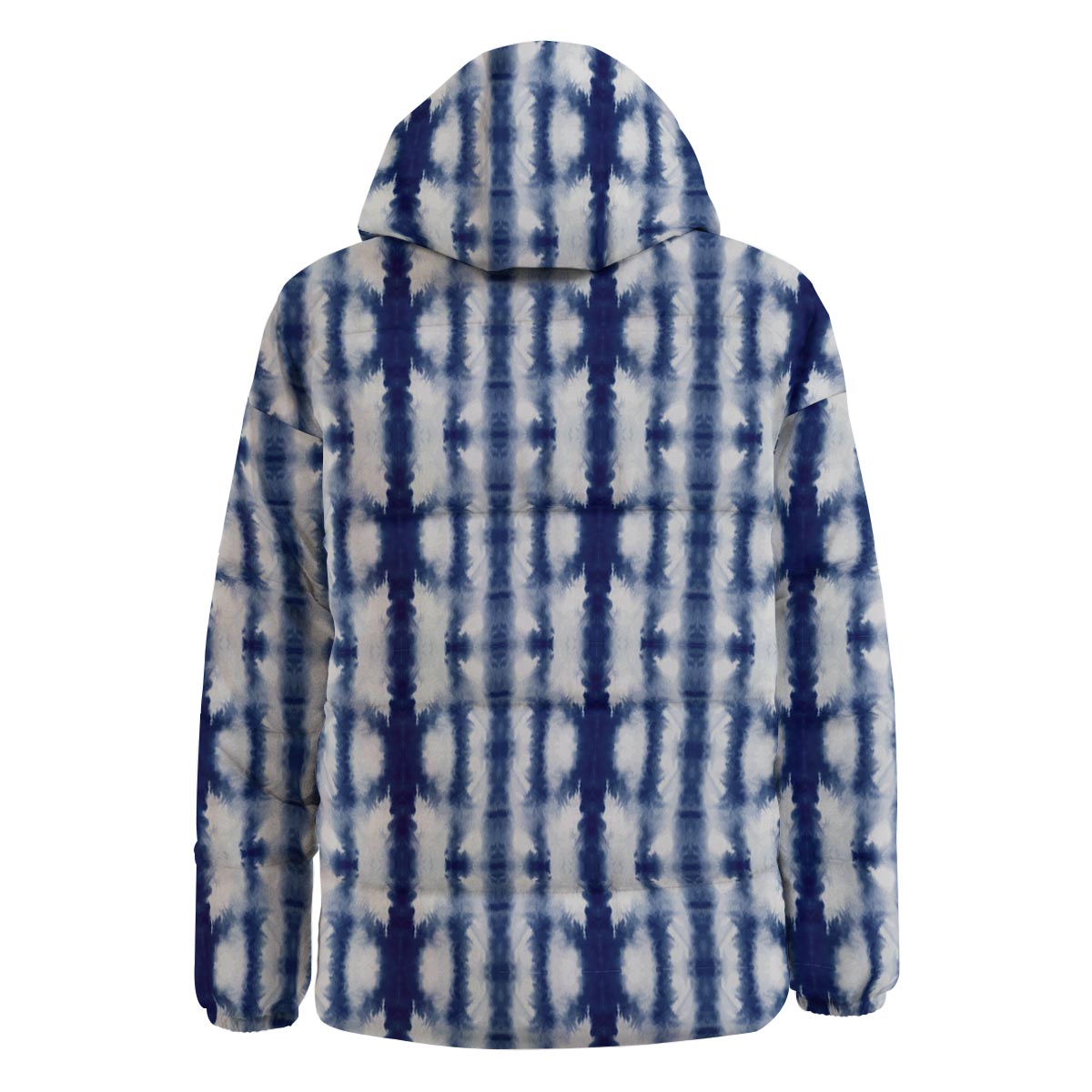 Shibori Tie Dye Print Pattern Down Jacket-grizzshop