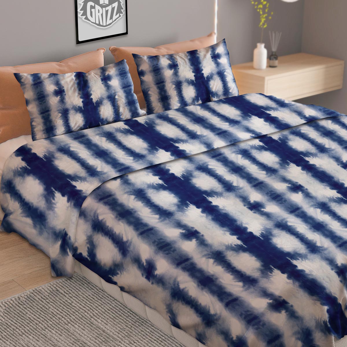 Shibori Tie Dye Print Pattern Duvet Cover Bedding Set