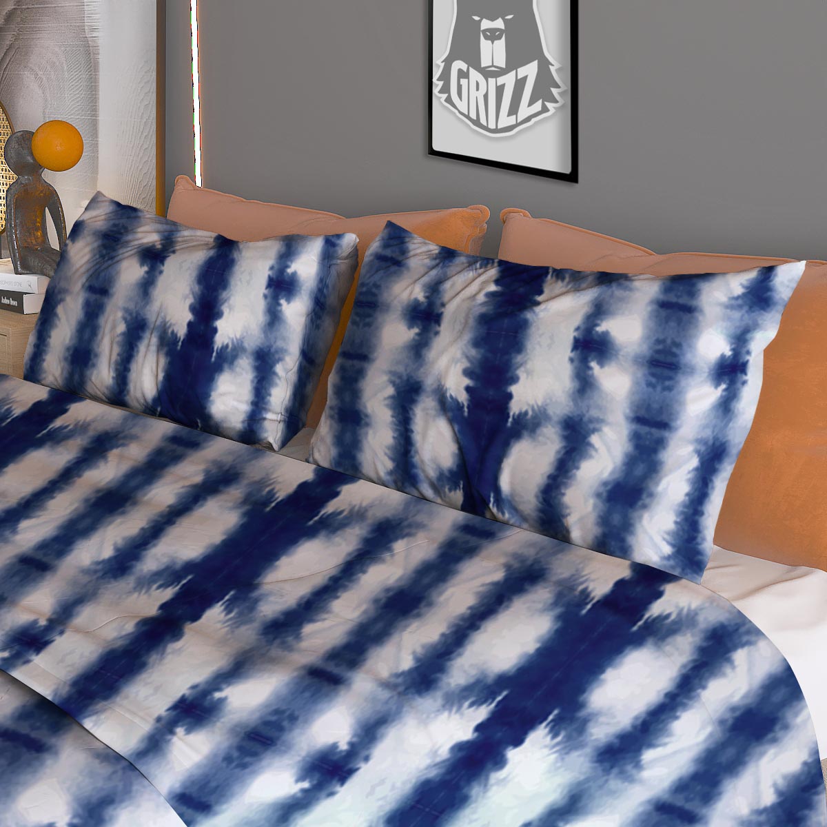 Shibori Tie Dye Print Pattern Duvet Cover Bedding Set