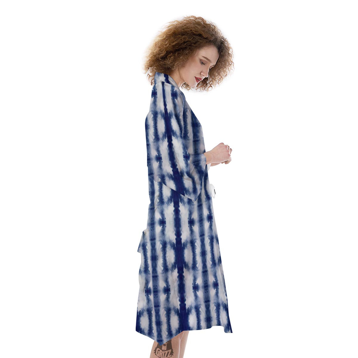 Shibori Tie Dye Print Pattern Kimono-grizzshop