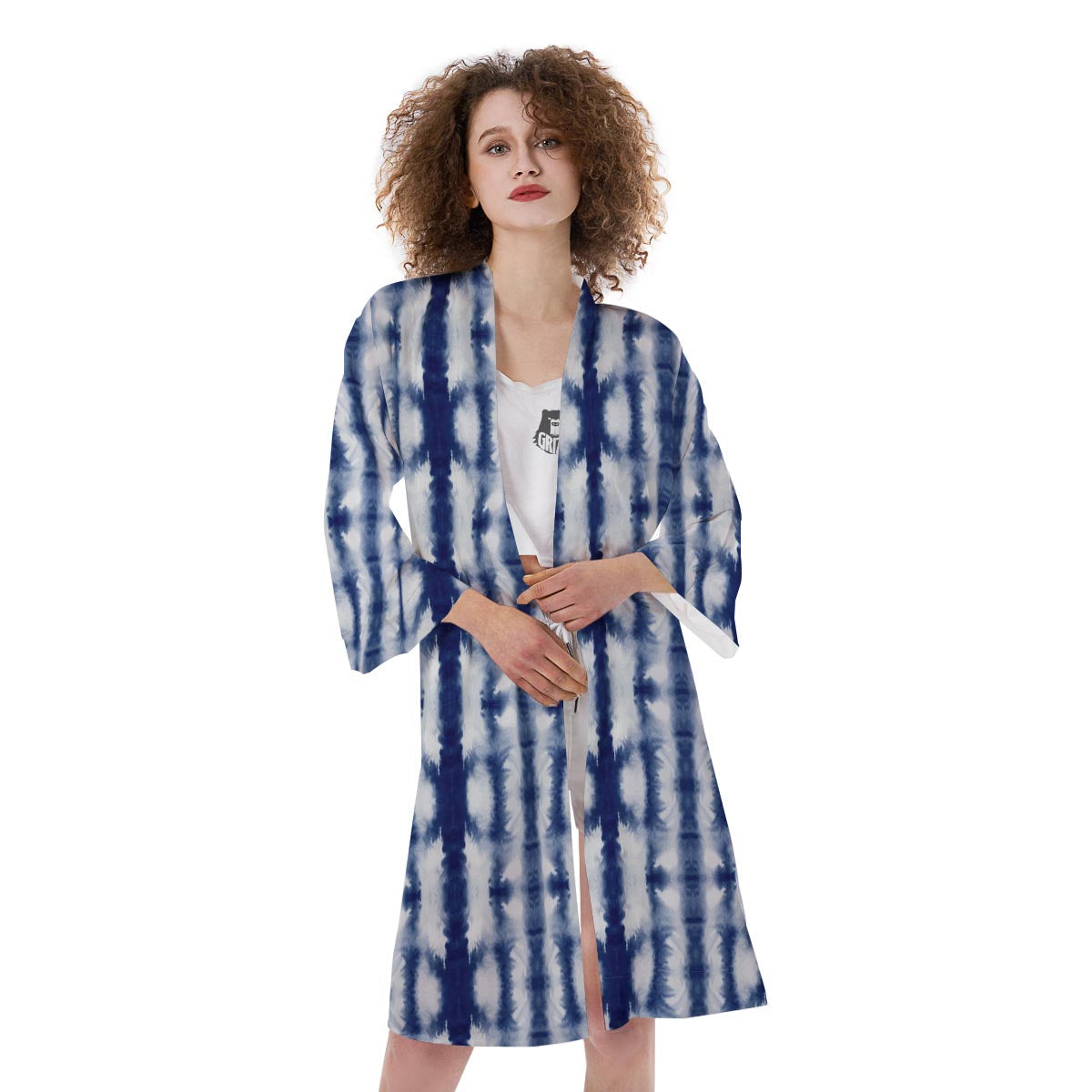 Shibori Tie Dye Print Pattern Kimono-grizzshop