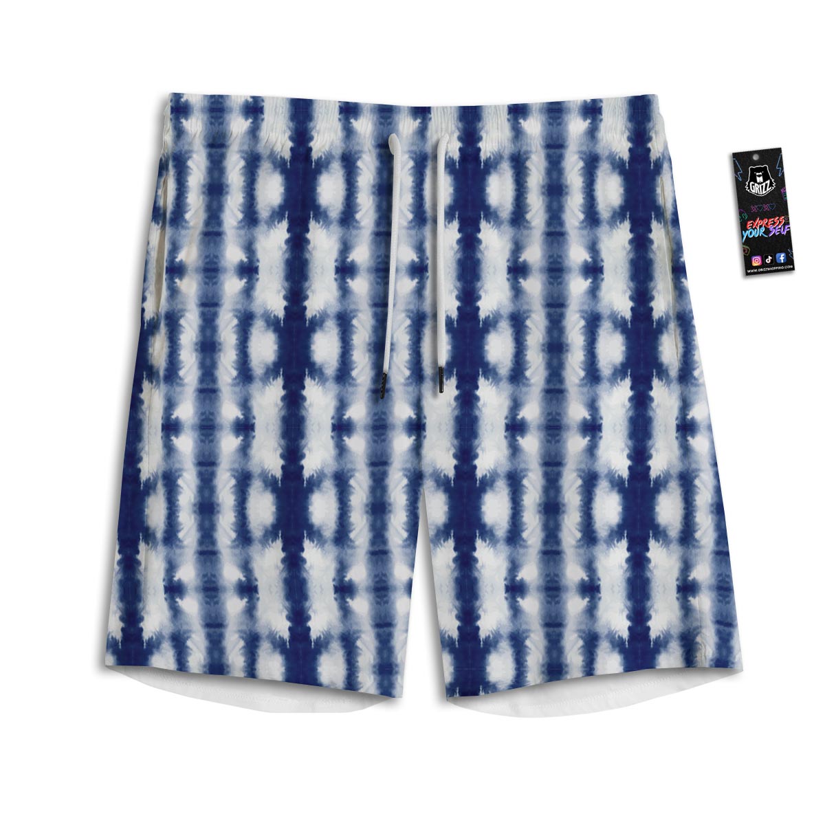 Shibori Tie Dye Print Pattern Men's Athletic Shorts