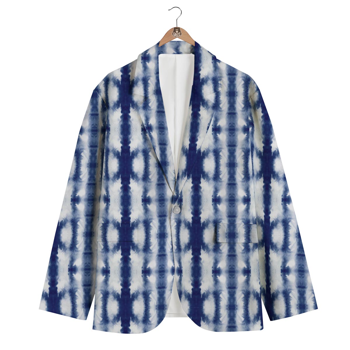 Shibori Tie Dye Print Pattern Men's Blazer-grizzshop