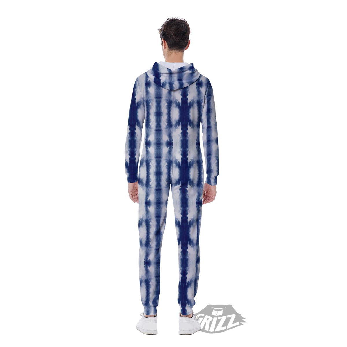Shibori Tie Dye Print Pattern Men's Jumpsuit-grizzshop