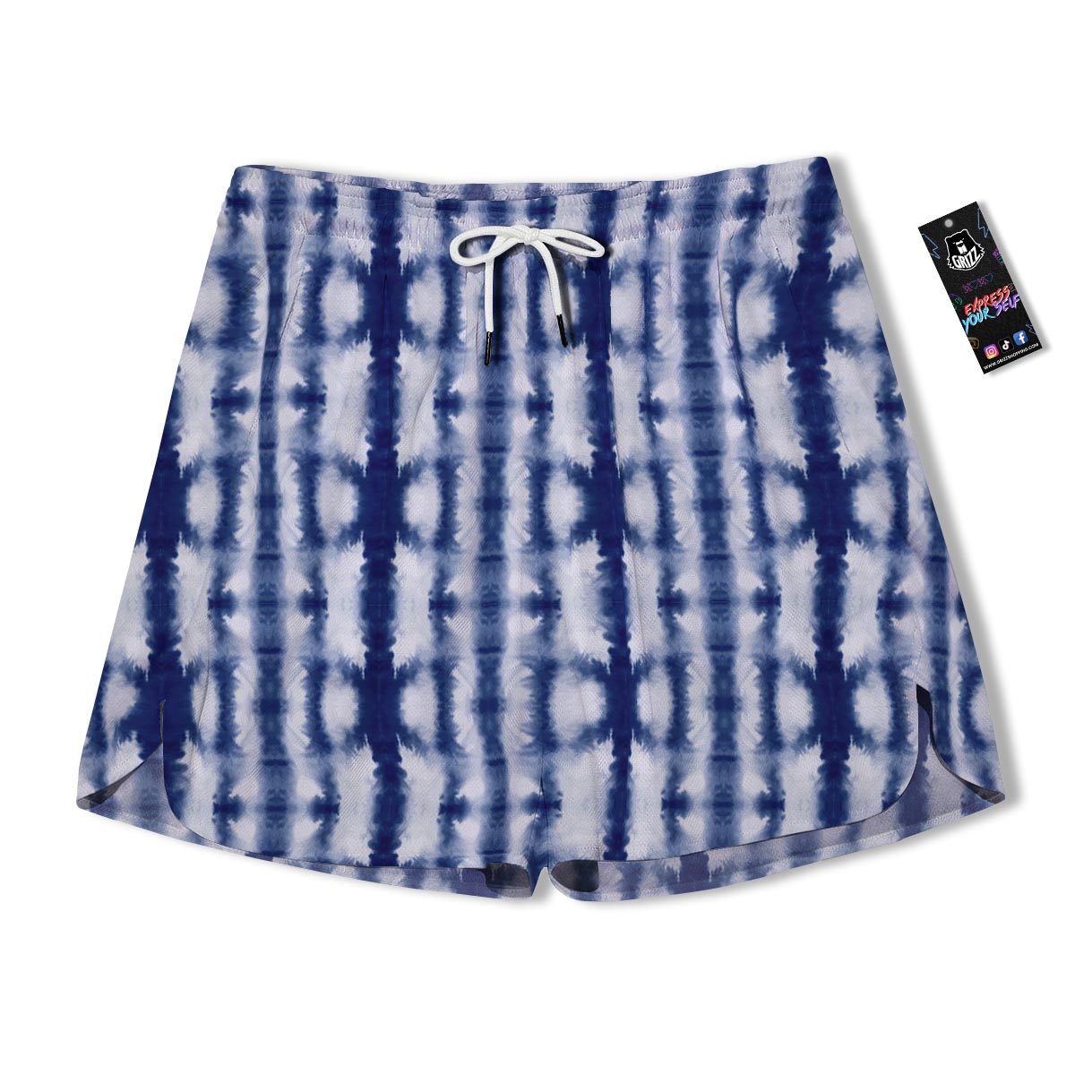 Shibori Tie Dye Print Pattern Men's Running Shorts-grizzshop