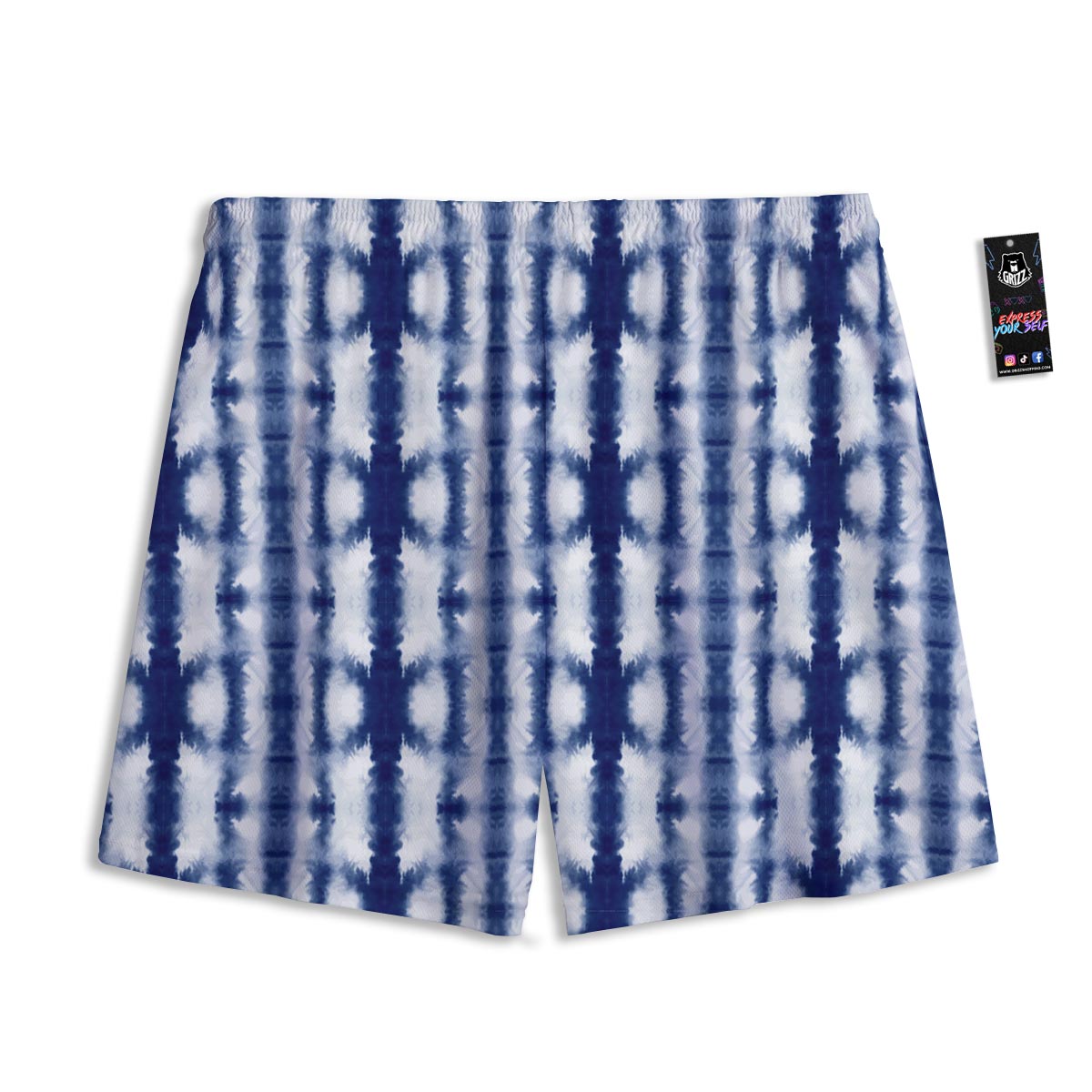 Shibori Tie Dye Print Pattern Mesh Shorts