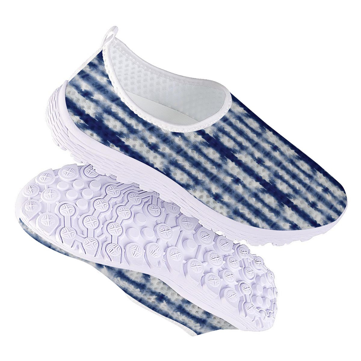 Shibori Tie Dye Print Pattern Nurse Shoes-grizzshop