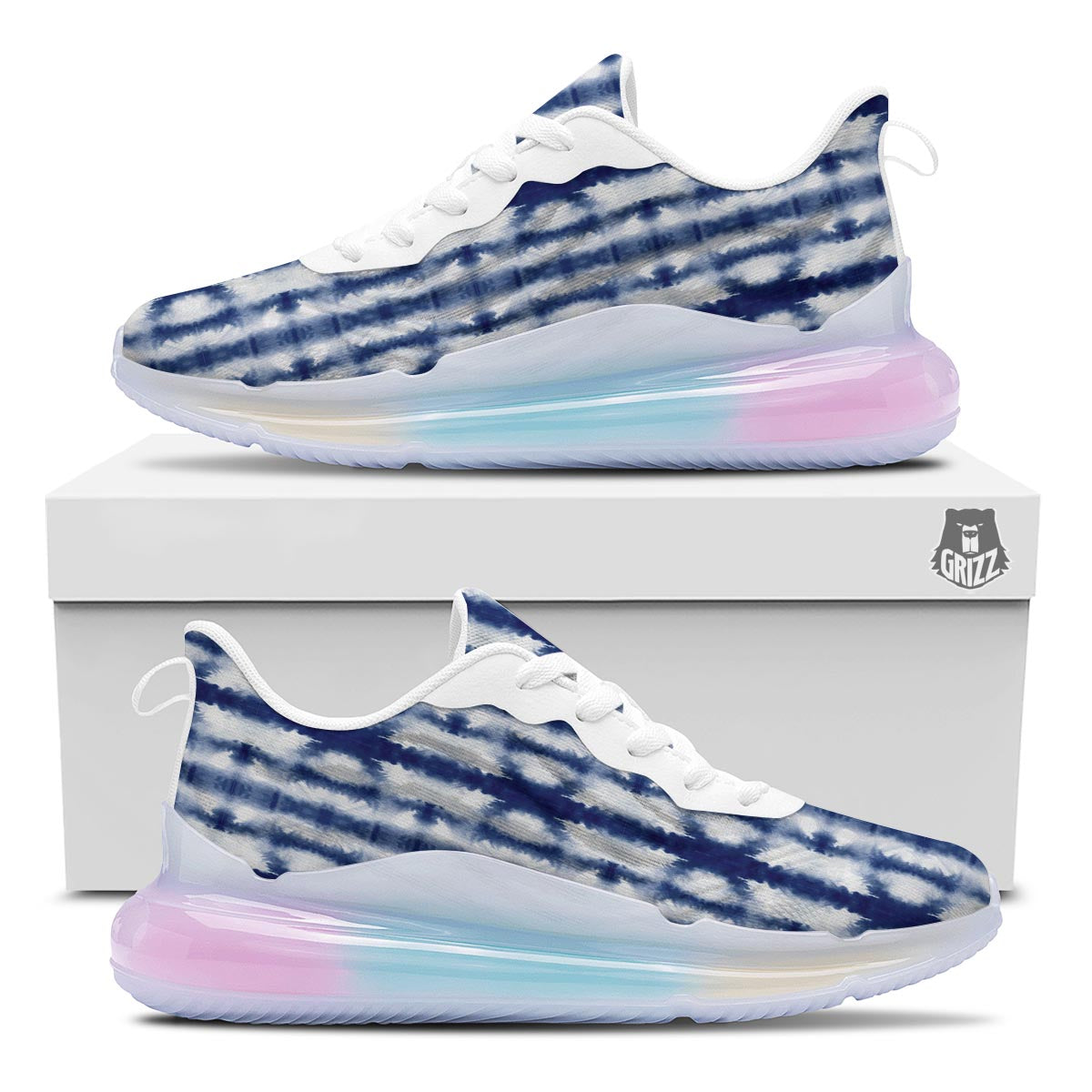 Shibori Tie Dye Print Pattern Running Sneakers-grizzshop