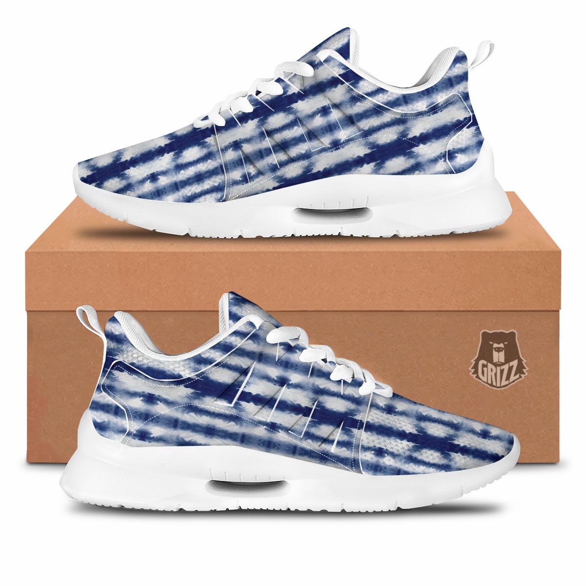 Shibori Tie Dye Print Pattern Tennis Shoes-grizzshop