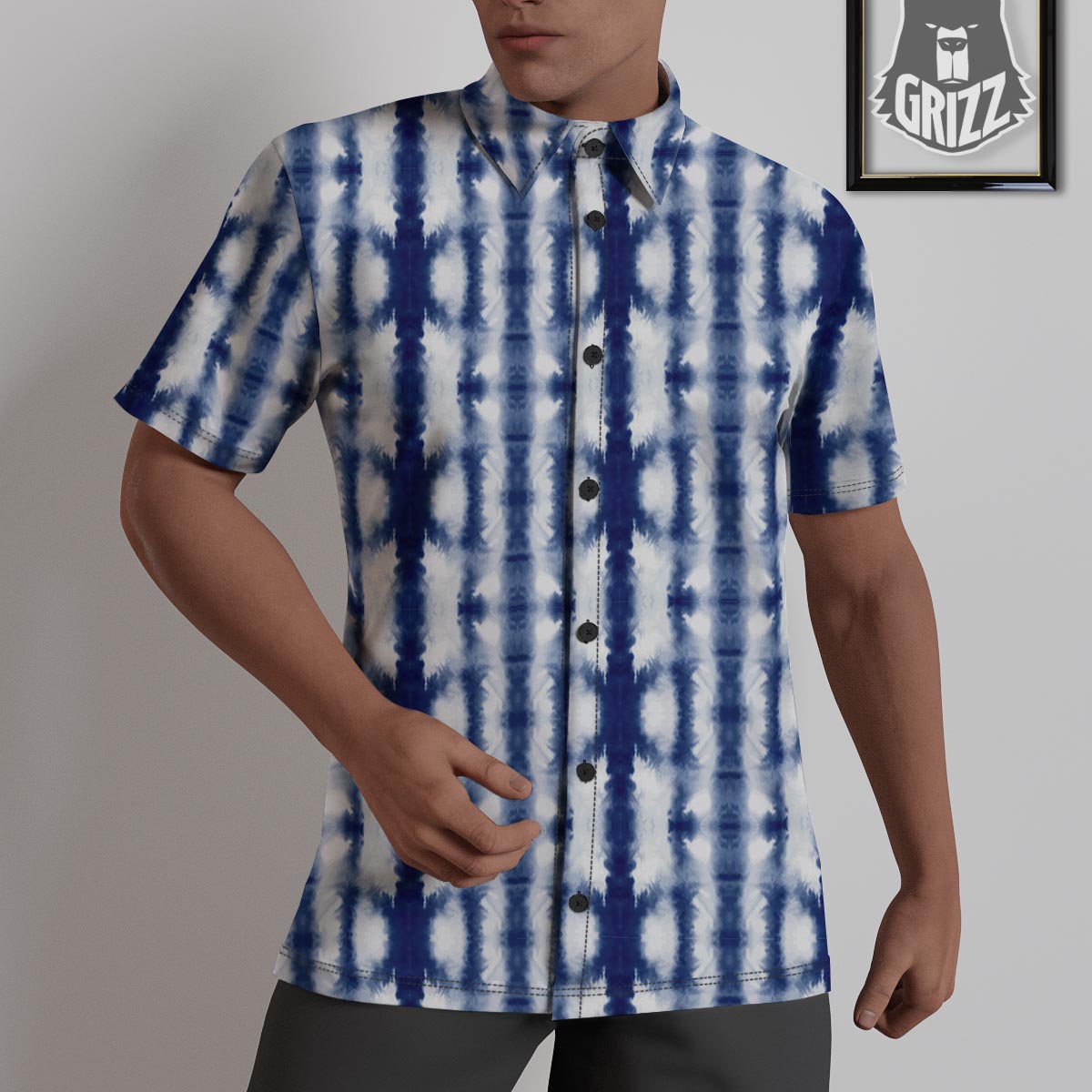 Shibori Tie Dye Print Pattern Untucked Shirts-grizzshop