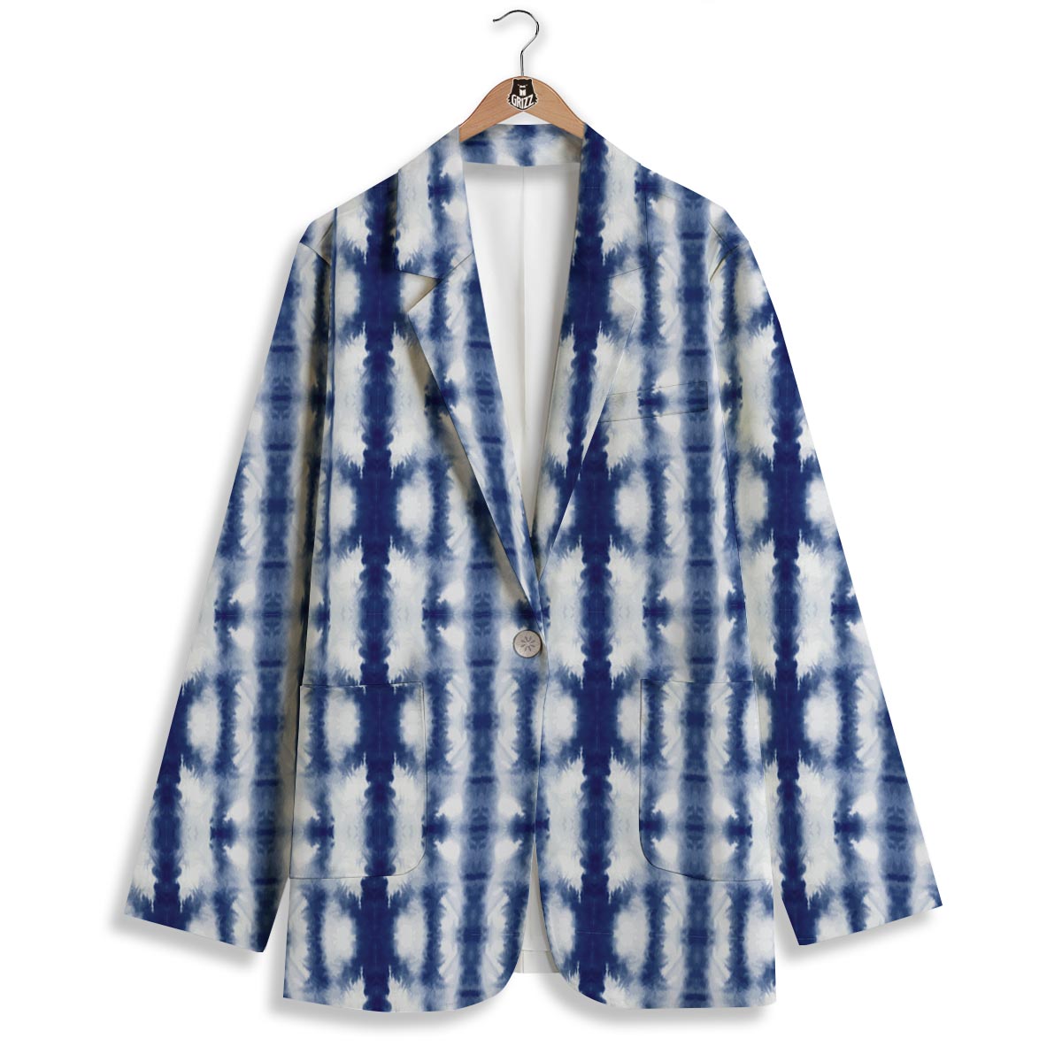 Shibori Tie Dye Print Pattern Women's Blazer-grizzshop