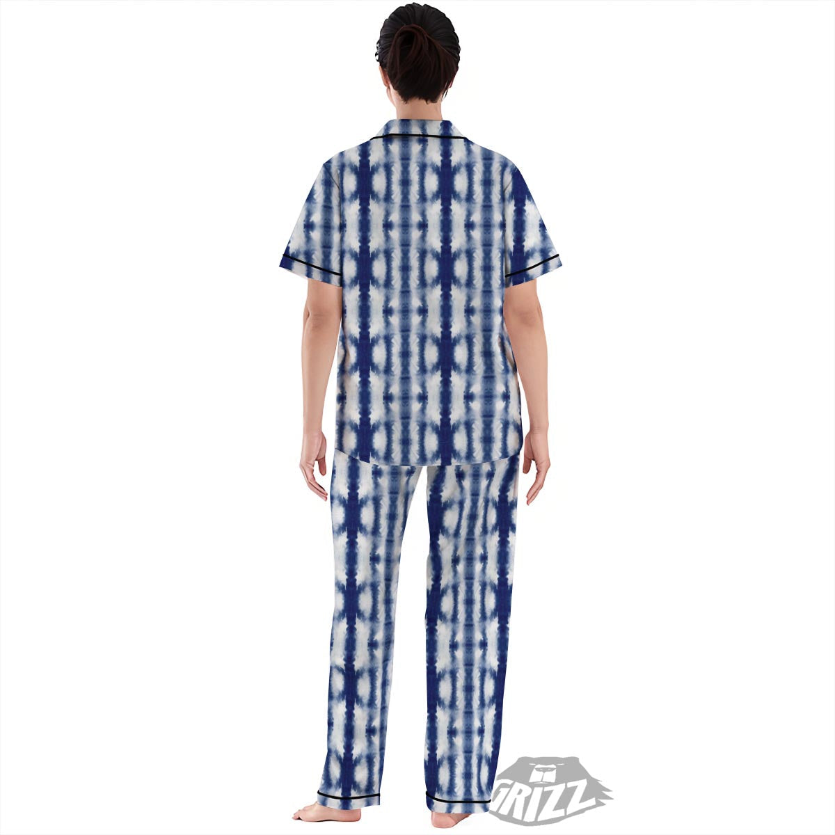 Shibori Tie Dye Print Pattern Women's Pajamas Set-grizzshop