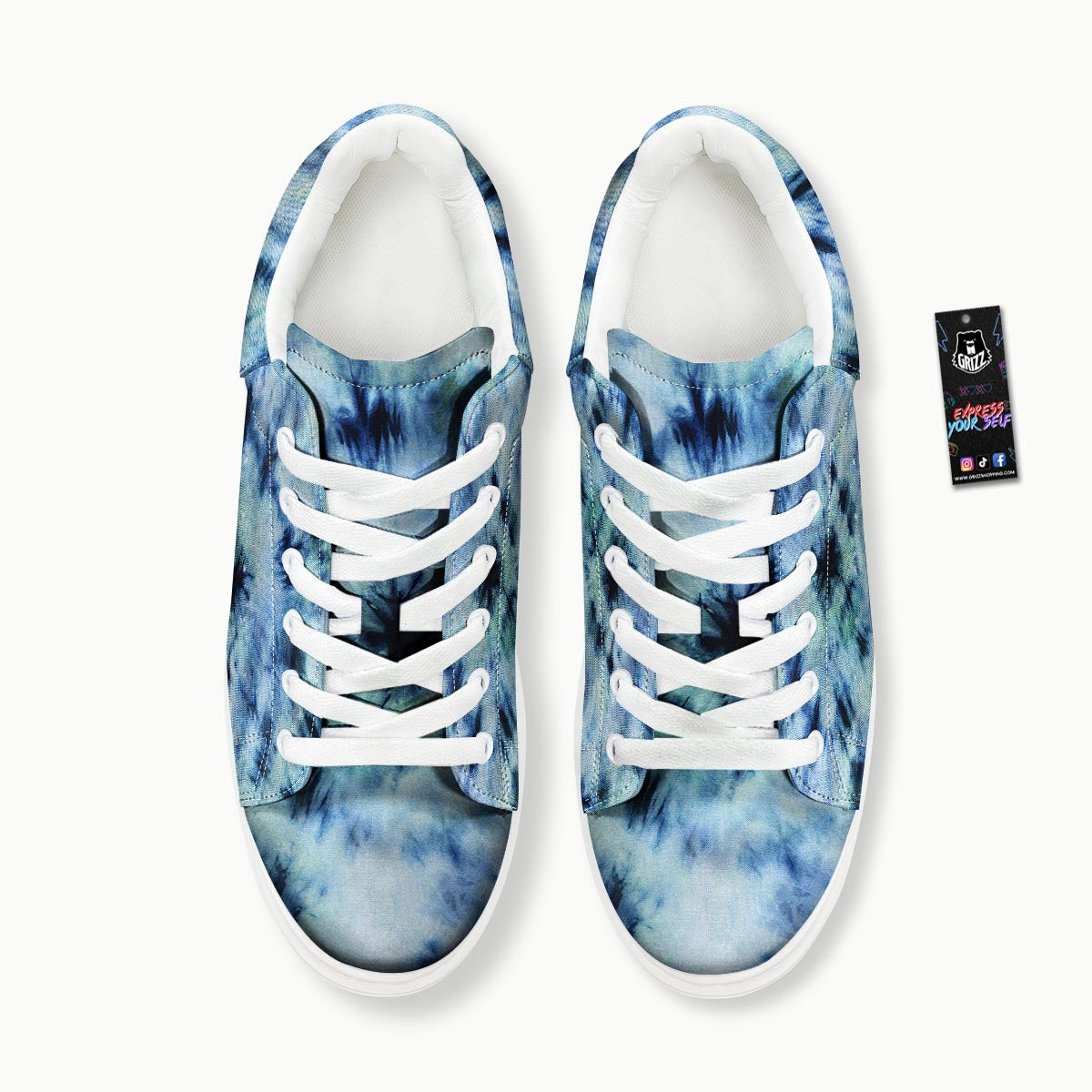 Shibori Tie Dye Print Platform Shoes-grizzshop